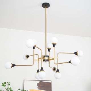Lustra Lustre Stilnovo en Laiton Noir et Verre