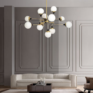 Lustra Lustre Stilnovo en Laiton Noir et Verre