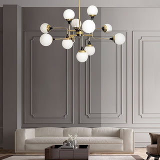Lustra Lustre Stilnovo en Laiton Noir et Verre