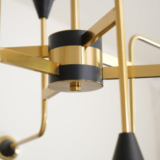 Lustra Lustre Stilnovo en Laiton Noir et Verre