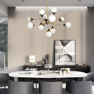 Lustra Lustre Stilnovo en Laiton Noir et Verre