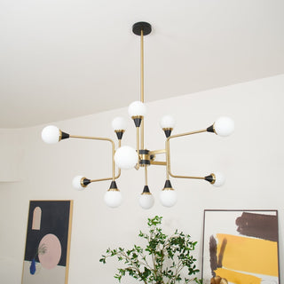 Lustra Lustre Stilnovo en Laiton Noir et Verre