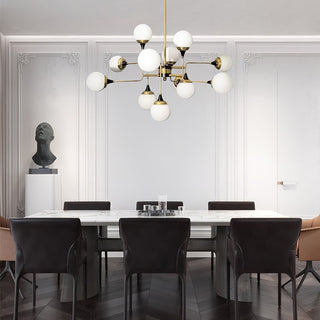 Lustra Lustre Stilnovo en Laiton Noir et Verre