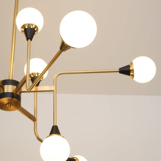 Lustra Lustre Stilnovo en Laiton Noir et Verre