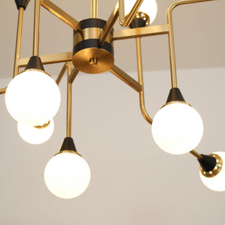 Lustra Lustre Stilnovo en Laiton Noir et Verre