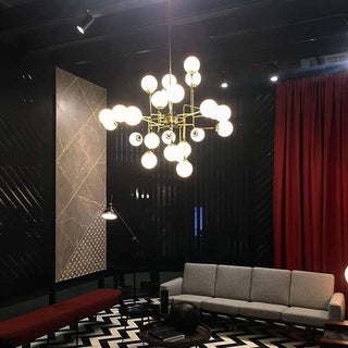 Lustra Lustre Stilnovo en Laiton Noir et Verre