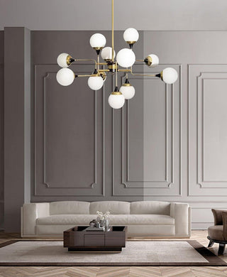 Lustra Lustre Stilnovo en Laiton Noir et Verre