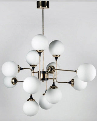 Lustra Lustre Stilnovo en Laiton Noir et Verre