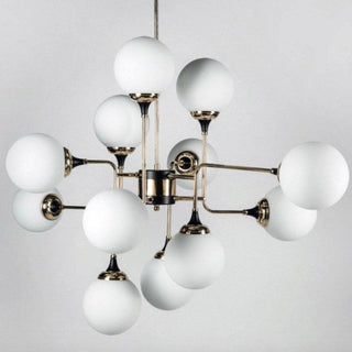Lustra Lustre Stilnovo en Laiton Noir et Verre