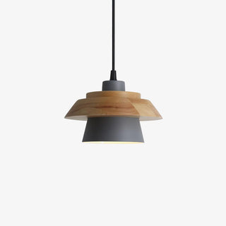Arisha Dôme Moderne LED Suspension Métal Bois Noir Blanc Gris Salon Chambre à Coucher