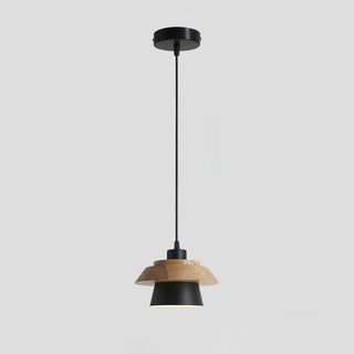 Arisha Dôme Moderne LED Suspension Métal Bois Noir Blanc Gris Salon Chambre à Coucher