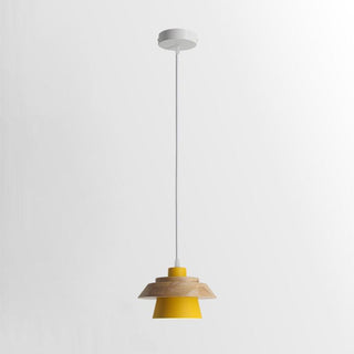 Arisha Dôme Moderne LED Suspension Métal Bois Noir Blanc Gris Salon Chambre à Coucher