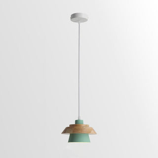 Arisha Dôme Moderne LED Suspension Métal Bois Noir Blanc Gris Salon Chambre à Coucher