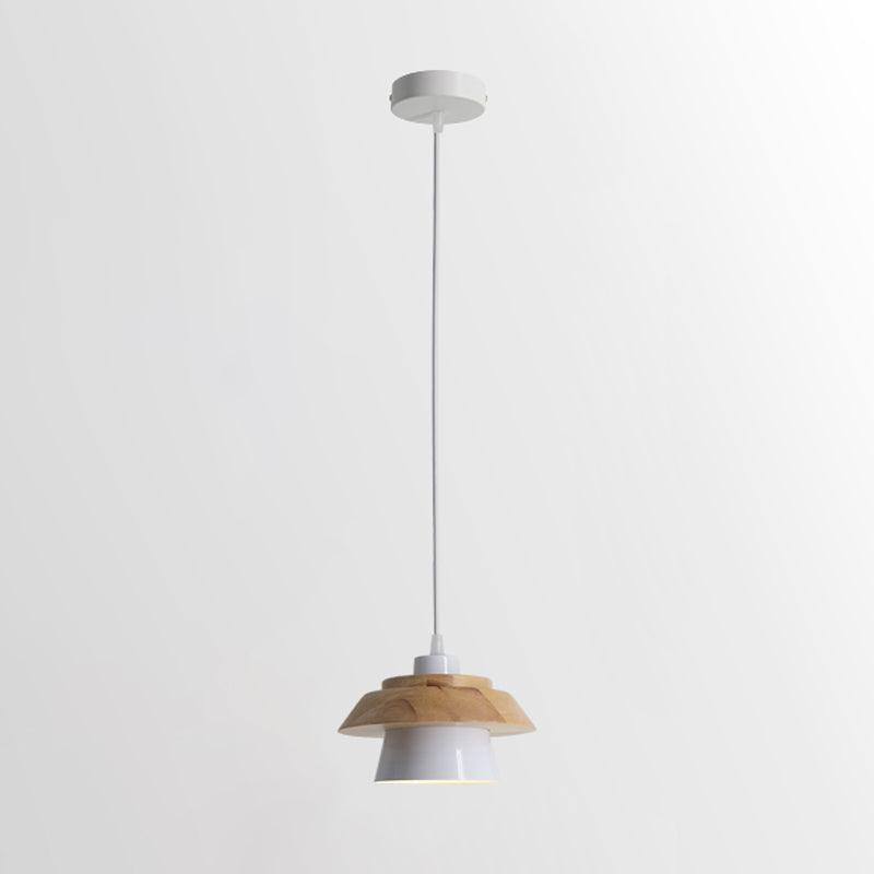 Arisha Dôme Moderne LED Suspension Métal Bois Noir Blanc Gris Salon Chambre à Coucher
