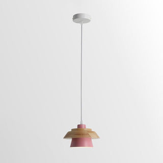 Arisha Dôme Moderne LED Suspension Métal Bois Noir Blanc Gris Salon Chambre à Coucher