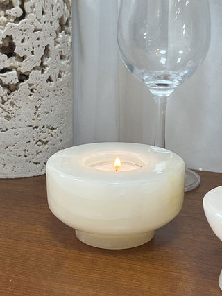 Stone Halo Candle Holder Set-Neutral Decor