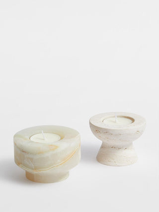 Stone Halo Candle Holder Set-Neutral Decor