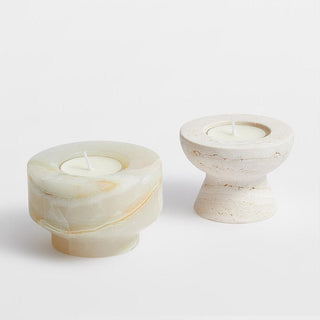 Stone Halo Candle Holder Set-Neutral Decor