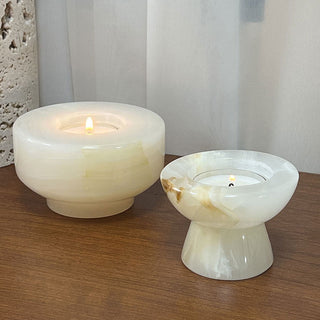 Stone Halo Candle Holder Set-Neutral Decor