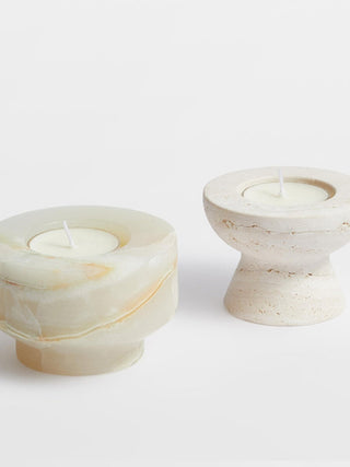 Stone Halo Candle Holder Set-Neutral Decor
