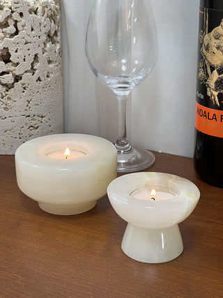 Stone Halo Candle Holder Set-Neutral Decor