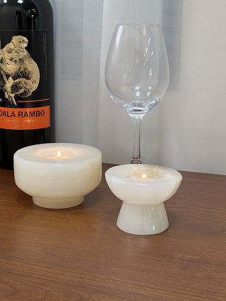 Stone Halo Candle Holder Set-Neutral Decor