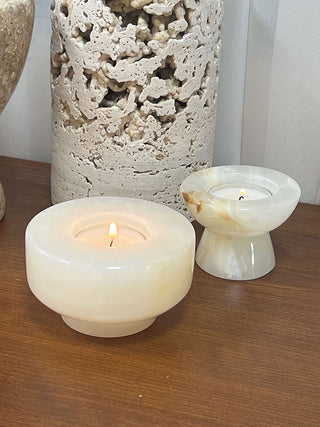 Stone Halo Candle Holder Set-Neutral Decor