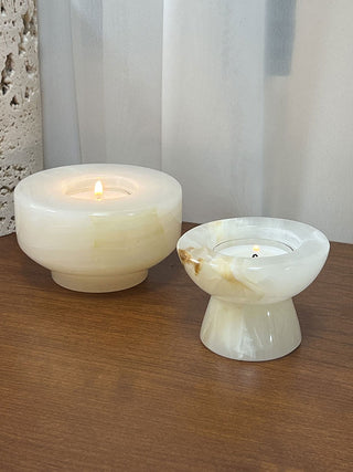 Stone Halo Candle Holder Set-Neutral Decor