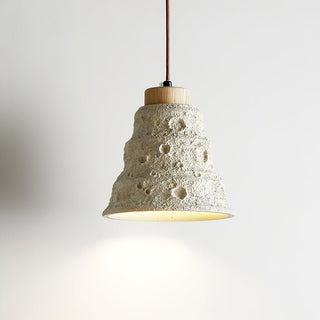 Ilphaeth Nordic Art Cloche Pierre Bois Pendentif Lumière