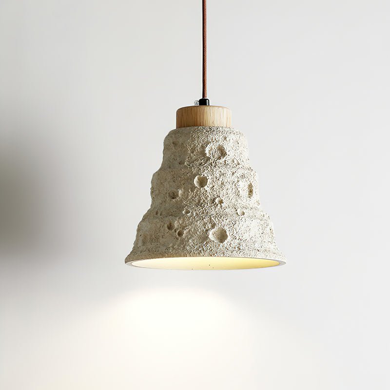 Orenilia Nordic Art Cloche Pierre Bois Pendentif Lumière