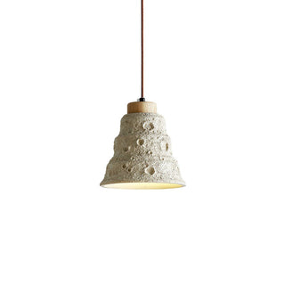 Ilphaeth Nordic Art Cloche Pierre Bois Pendentif Lumière