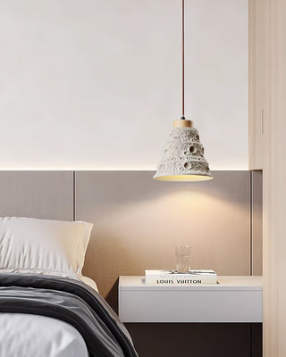 Ilphaeth Nordic Art Cloche Pierre Bois Pendentif Lumière