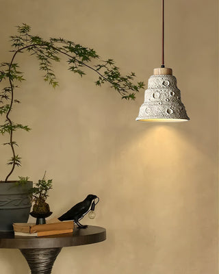 Ilphaeth Nordic Art Cloche Pierre Bois Pendentif Lumière