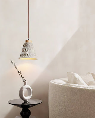Ilphaeth Nordic Art Cloche Pierre Bois Pendentif Lumière
