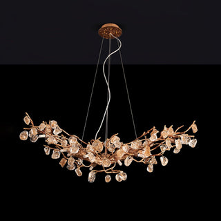 Arborea Lustre en Laiton à Branches et Cristaux