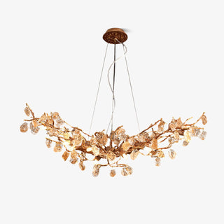 Arborea Lustre en Laiton à Branches et Cristaux