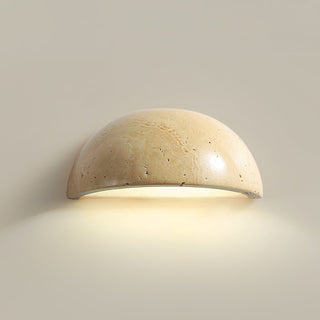 Vethayra Demi-Dôme Travertin Luminaire Mural