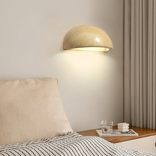 Vethayra Demi-Dôme Travertin Luminaire Mural