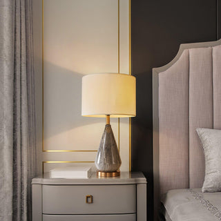 Elysian Lampe de Table en Marbre Blanc Et Noir