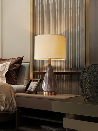 Elysian Lampe de Table en Marbre Blanc Et Noir