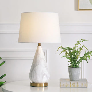 Elysian Lampe de Table en Marbre Blanc Et Noir