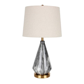 Elysian Lampe de Table en Marbre Blanc Et Noir