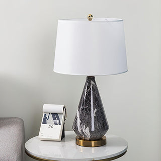 Elysian Lampe de Table en Marbre Blanc Et Noir