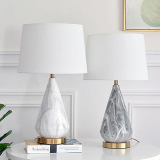Elysian Lampe de Table en Marbre Blanc Et Noir