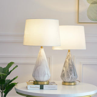 Elysian Lampe de Table en Marbre Blanc Et Noir