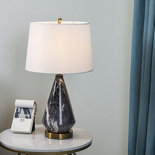 Elysian Lampe de Table en Marbre Blanc Et Noir