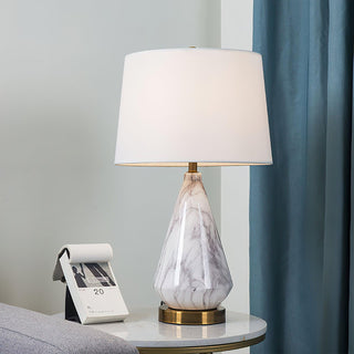 Elysian Lampe de Table en Marbre Blanc Et Noir