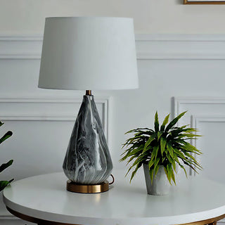 Elysian Lampe de Table en Marbre Blanc Et Noir