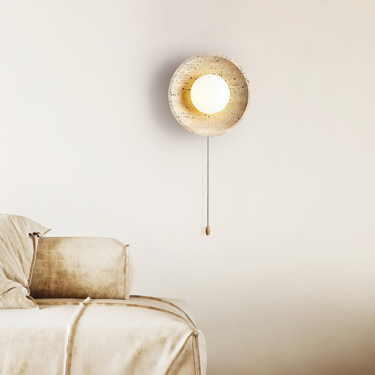 Vephair Bol-Cadre Travertin Luminaire Mural