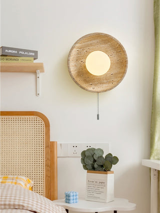 Vephair Bol-Cadre Travertin Luminaire Mural